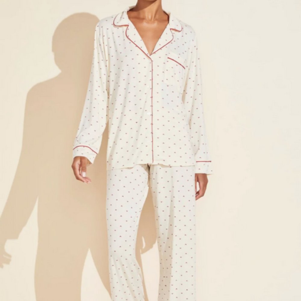 Eberjey Intimates Gisele Printed - The Long PJ Set / Heart Print